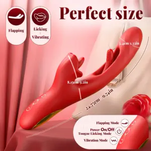 3-in-1 Tongue Licking & Flapping Vibrator - 7 Licking, 7 Flapping & 7 Vibration Modes - G-Spot & Clitoral Stimulator for Women 4