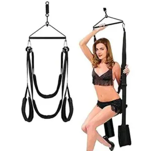 Hanging Sex Swing with Neck-Saving Headrest - Adjustable Straps & Padded Support - Couples Multi-Position BDSM Sex Furniture 4