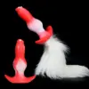Removable Tail Dog Anal Plug - 100% Liquid Silicone + Fluffy Tail - Cosplay Pet Play Butt Plug Toy 1