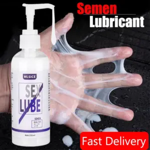 ICE Semen Simulation Lubricant - Milky Stringy + Cooling Sensation - Water-Based Anal/Vaginal/Masturbation Lube (200ml Pump Bottle) 1