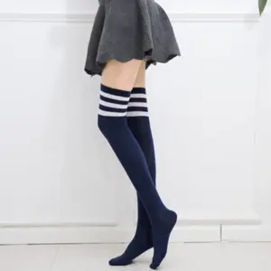 Striped Over-the-Knee Thigh-High Stockings - Classic Black & White Long Tube Socks for Women (Multi-Style) 6
