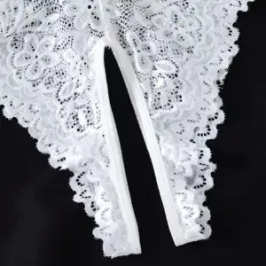 Elegant White Lace Bodysuit - Sexy Lingerie for Women with Crisscross Back Straps 6