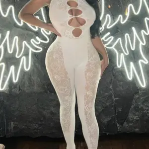 Hollow Out Open Crotch Bodystocking Jumpsuit – Sheer Sexy Long Leg Teddy 1