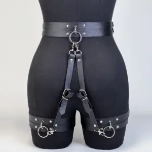 Full Body Leather Harness – Metal Ring Connected, Sexy Open-Cage Body Chain, Erotic Waist & Chest Bondage Set 6