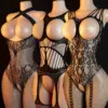 Fishnet Open Crotch Bodystocking – Lace Hollow Sheer Sexy Teddy 1