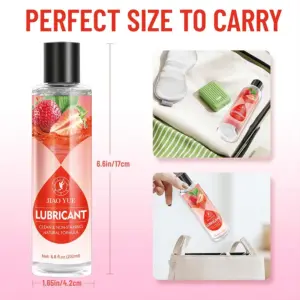 Strawberry Flavored Water-Based Lubricant 200ml – Sweet Fruit Scent, Silky Smooth, Non-Sticky Intimate Gel for Couples 4