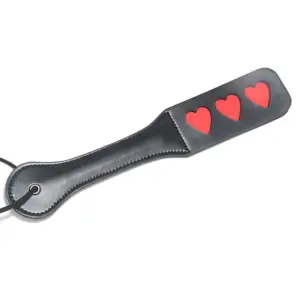 Heart & XOXO Hollow-out Leather Paddle – Cute & Naughty Couples Spanking Paddle with Star & Slave Words 2