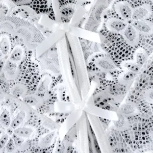 Elegant White Lace Bodysuit - Sexy Lingerie for Women with Crisscross Back Straps 3