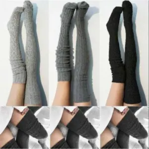 Cozy Thermal Over-the-Knee Knit Socks - Thick Ribbed Cable Winter Leg Warmers (1/3/5 Pairs, Multi-Color) 1