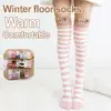 Cute Cartoon Coral Fleece Thigh-High Floor Socks - Thick Warm Over-Knee Winter Home Socks (1 Pair, Multi-Animal Designs) 1
