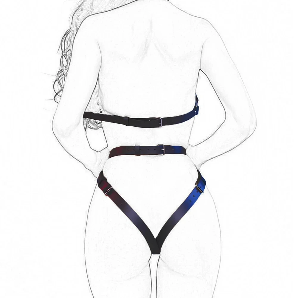 Full Body Leather Harness – Metal Ring Connected, Sexy Open-Cage Body Chain, Erotic Waist & Chest Bondage Set 6