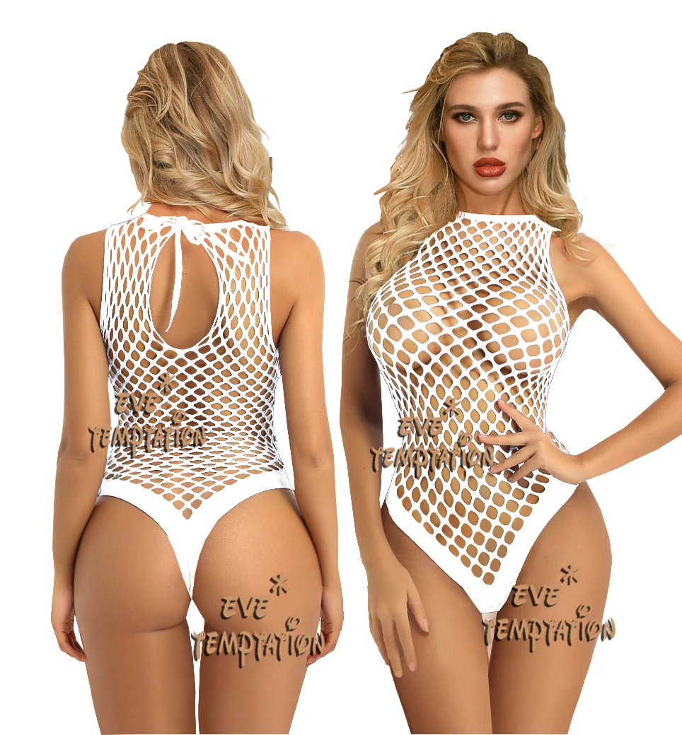 Fishnet Sheer Open Crotch Bodystocking – Multi-Color Sexy Integrated Teddy 2