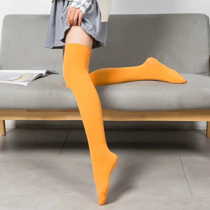 Solid Color Over-the-Knee Thigh-High Stockings - Cute Lolita Warm Long Socks for Women (Multi-Color) 2