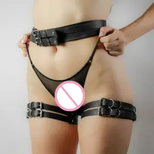 Full Body Leather Harness – Metal Ring Connected, Sexy Open-Cage Body Chain, Erotic Waist & Chest Bondage Set 3