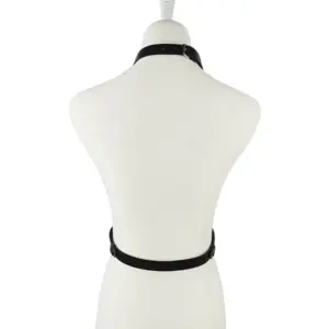 PU Leather Full-Body Harness – Cross-Chest Open Design + Wrist Cuffs, Sexy BDSM Erotic Lingerie 6