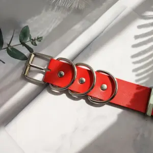 HOTWIFE Letter Choker – Red PU Leather Adjustable Collar, Couple Role-Play Fashion Accessory 5