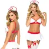 Sweet Heart Sexy Nurse Lingerie Cosplay - White Red Teddy Babydoll Set with Hat & Mini Skirt 1