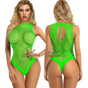 Fishnet Sheer Open Crotch Bodystocking – Multi-Color Sexy Integrated Teddy 3