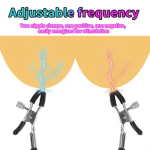 Electric Shock & Vibration Nipple Clamps – Multi-Mode Pulse Stimulator, Remote Control Breast / Clit / Labia Toy 2