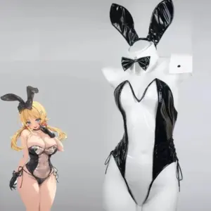 Sexy Pink Bunny Bodysuit – Anime Rabbit Lingerie Cosplay 2