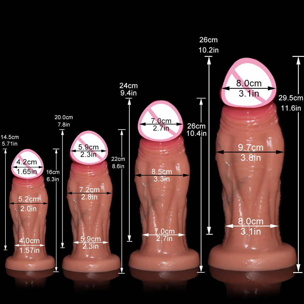 Extra Large Silicone Realistic Anal Dildo – Thick Butt Plug, Multiple Size Options 2