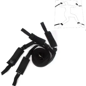 Bed Restraints Kit – Adjustable Wrist & Thigh Cuffs + Under-Bed Straps, BDSM Bedroom Bondage Set 2