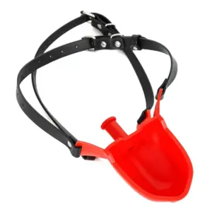 Funnel Mouth Gag Urinal – Silicone Drinking Funnel with Adjustable Head Harness, BDSM Forced Drinking Restraint Toy 5