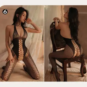 Fishnet Open Crotch Bodystocking – Sheer Hollow Sexy Teddy 3