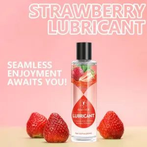 Strawberry Flavored Water-Based Lubricant 200ml – Sweet Fruit Scent, Silky Smooth, Non-Sticky Intimate Gel for Couples 3