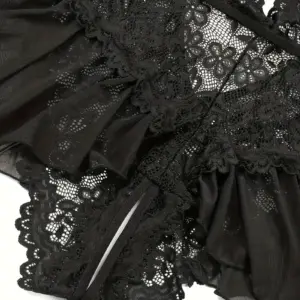 Red Lace Halter Teddy Babydoll - Deep V Ruffled Lingerie Set 4