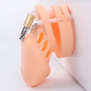 Silicone Male Chastity Cage – 5 Interchangeable Ring Sizes + Copper Lock, Multi-Color Options 6