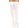 Cute Bow Over-the-Knee Stockings - Sheer Thigh-High with Satin Bows (White/Black + Pink/Red Bow Options) 1