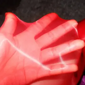 Oil Shiny Thigh-High Stockings - Glossy Silky Over-Knee Socks for Women (Black/Red/Nude) 5