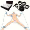 Bed Restraints Kit – Adjustable Wrist & Thigh Cuffs + Under-Bed Straps, BDSM Bedroom Bondage Set 1