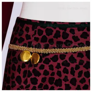 Silent Hill Maria Nurse Cosplay Costume - Red Leopard Skirt Set with Choker & Belt 6