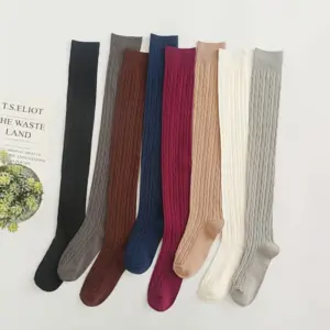 Cozy Thermal Over-the-Knee Knit Socks - Thick Ribbed Cable Winter Leg Warmers (1/3/5 Pairs, Multi-Color) 3