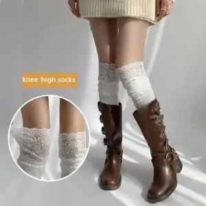 Lace Knee-High Socks – Korean Lolita Thigh-High Boot Socks 1