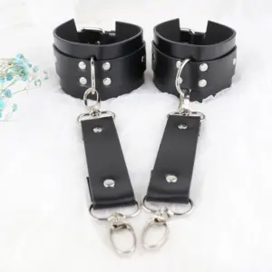 PU Leather Full-Body Harness – Cross-Chest Open Design + Wrist Cuffs, Sexy BDSM Erotic Lingerie 4