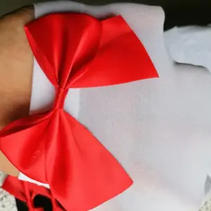 Pink Bow Stay-Up Thigh-High Stockings - Sweet Kawaii Sheer Silk Socks with Oversized Bows (White/Pink/Black) 5