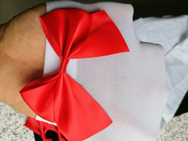 Pink Bow Stay-Up Thigh-High Stockings - Sweet Kawaii Sheer Silk Socks with Oversized Bows (White/Pink/Black) 5