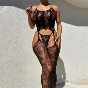 Fishnet Open Crotch Bodystocking – Sheer Hollow Sexy Teddy 2