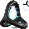 Triangular Silicone Cock Ring with Massage Beads - Male Delay & Locking Adult Toy 1