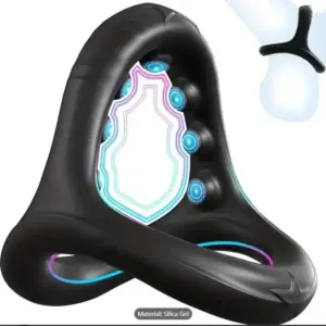 Triangular Silicone Cock Ring with Massage Beads - Male Delay & Locking Adult Toy 1