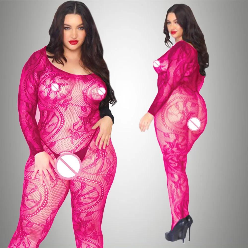 Plus Size Snake Pattern Fishnet Bodystocking – Sexy Long Sleeve Mesh Lingerie for Curvy Women 5 Plus Size Snake Pattern Fishnet Bodystocking – Sexy Long Sleeve Mesh Lingerie for Curvy Women 5