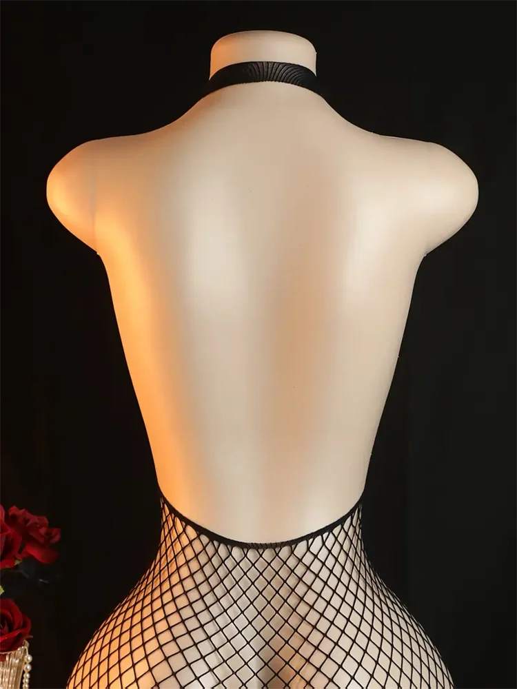 Women Sexy Lingerie Fishnet Deep V Bodystocking Catsuit See Through Bodysuit Plus Size Costume 5 Women Sexy Lingerie Fishnet Deep V Bodystocking Catsuit See Through Bodysuit Plus Size Costume 5